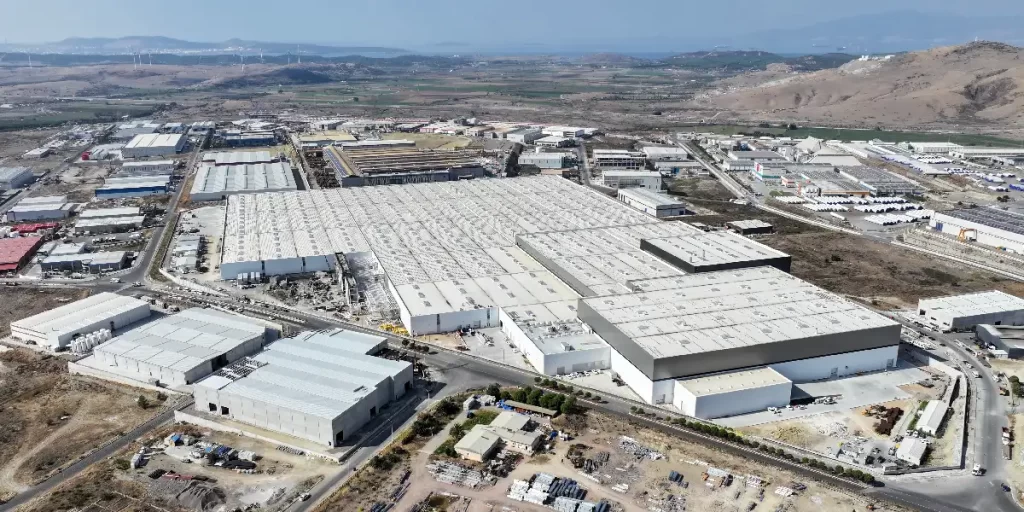 devasa fabrika drone çekimi havadan fotoğraf