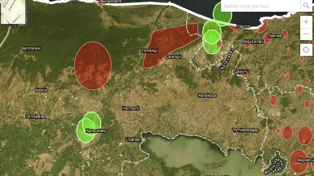 shgm yeşil alan haritası